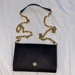 Tory Burch Black Emerson Chain Wallet